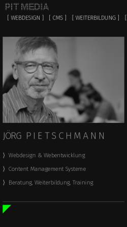 Vorschau der mobilen Webseite www.pit-media.de, Jörg Pietschmann
