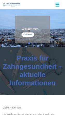 Vorschau der mobilen Webseite praxisfürzahngesundheit.de, Norman Schwarz