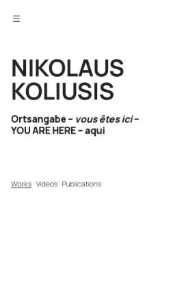 Vorschau der mobilen Webseite www.koliusis.de, Koliusis, Nikolaus
