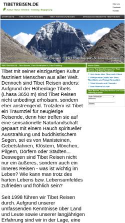 Vorschau der mobilen Webseite www.tibetreisen.de, Tibet Reisen Dr. Ningmei Chen