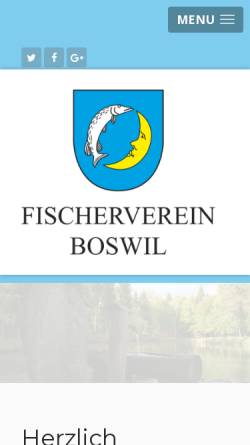 Vorschau der mobilen Webseite www.fischerverein-boswil.ch, Fischerverein Boswil