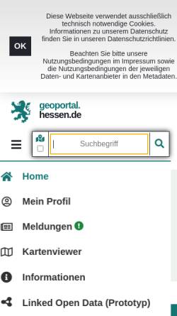 Vorschau der mobilen Webseite www.geoportal.hessen.de, Geoportal Hessen