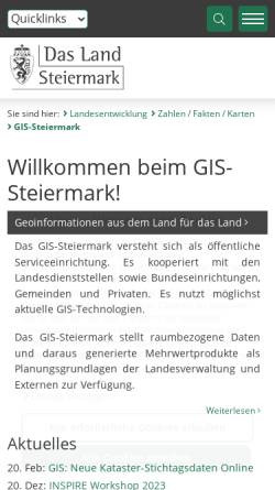 Vorschau der mobilen Webseite www.gis.steiermark.at, GIS-Steiermark