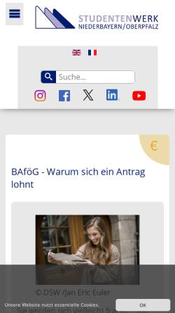 Vorschau der mobilen Webseite www.stwno.de, Ausbildungsförderung für Studenten nach dem BAföG