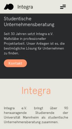 Vorschau der mobilen Webseite www.integra-ev.de, Integra e.V.