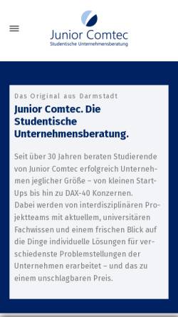 Vorschau der mobilen Webseite www.junior-comtec.de, Junior Comtec Darmstadt e.V.