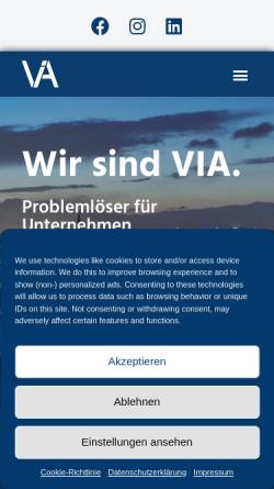 Vorschau der mobilen Webseite via-ev.de, Via e.V.