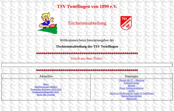 Vorschau von www.tsvtwieflingen.de, Tischtennisabteilung des TSV Twieflingen