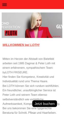 Vorschau der mobilen Webseite www.byloth.de, by LOTH Friseure - Peter Loth