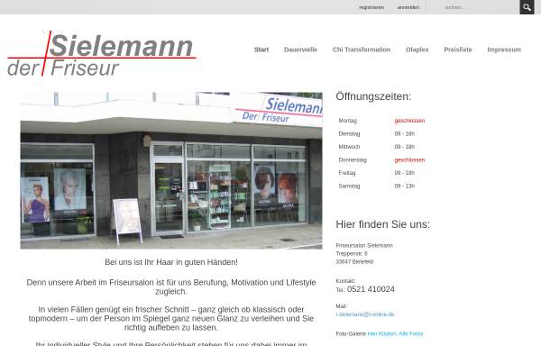 Vorschau von www.salon-sielemann.de, Friseursalon Sielemann, Inhaber Ralf Sielemann
