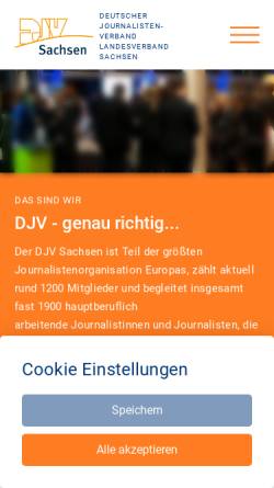 Vorschau der mobilen Webseite www.djv-sachsen.de, DJV-Landesverband Sachsen
