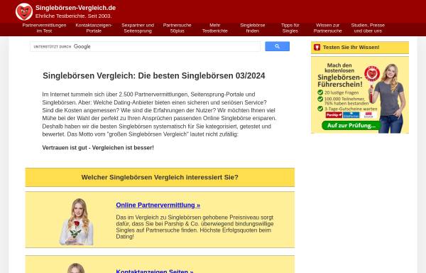 Vorschau von www.singleboersen-vergleich.de, Der große Singleboersen-Vergleich