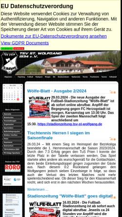 Vorschau der mobilen Webseite www.tsv-st-wolfgang.de, TSV St.Wolfgang 1934 e. V.