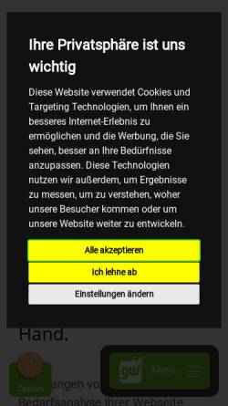 Vorschau der mobilen Webseite gera-web.de, Gera-Web Gesellschaft für Online-Marketing mbH