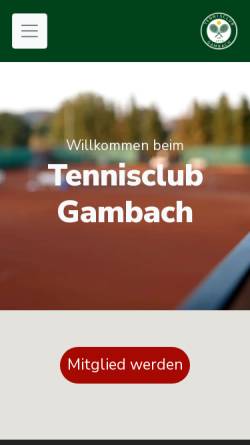 Vorschau der mobilen Webseite www.tcgambach.de, TC 1976 Gambach e.V.