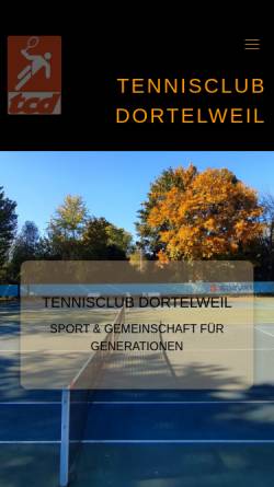 Vorschau der mobilen Webseite www.tc-dortelweil.de, Tennisclub Dortelweil