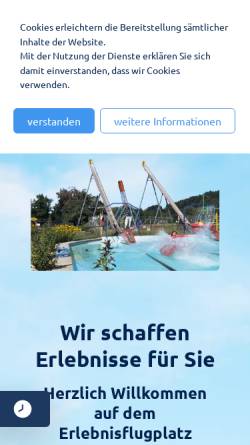 Vorschau der mobilen Webseite www.flusi.ch, Flugplatz u. Freizeit-Spielplatz Sitterdorf