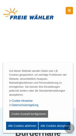 Vorschau der mobilen Webseite ni.freiewaehler.eu, Freie Wähler Niedersachsen