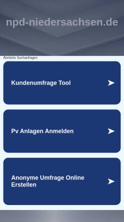Vorschau der mobilen Webseite www.npd-niedersachsen.de, Nationaldemokratische Partei Deutschlands (NPD) - Landesverband Niedersachsen