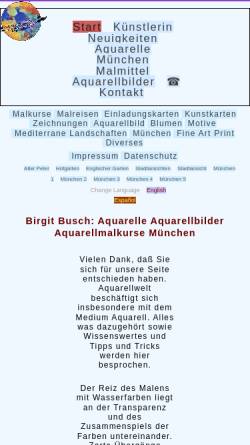 Vorschau der mobilen Webseite www.aquarellwelt.de, Busch, Birgit