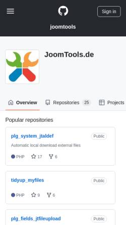 Vorschau der mobilen Webseite www.joomtools.de, JoomTools.de