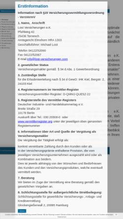 Vorschau der mobilen Webseite www.lost-versicherungen.com, Lost Versicherungen e.K. Versicherungsmakler