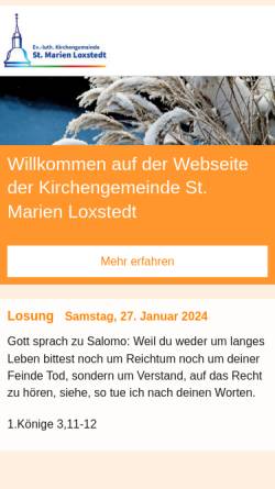 Vorschau der mobilen Webseite www.kirchengemeinde-loxstedt.de, Evangelisch-lutherische Kirchengemeinde Loxstedt