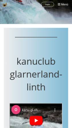 Vorschau der mobilen Webseite www.kanu-gl.ch, Kanu Gruppe Glarnerland Linth (KGGL)