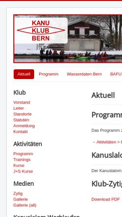 Vorschau der mobilen Webseite www.kanubern.ch, Kanu Klub Bern