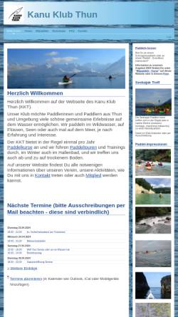 Vorschau der mobilen Webseite www.kkt.ch, Kanu Klub Thun