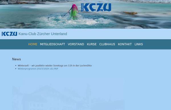 Vorschau von www.kczu.org, Kanu-Club Zürcher Unterland