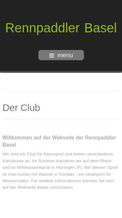 Vorschau der mobilen Webseite www.rennpaddler.ch, Rennpaddler Basel