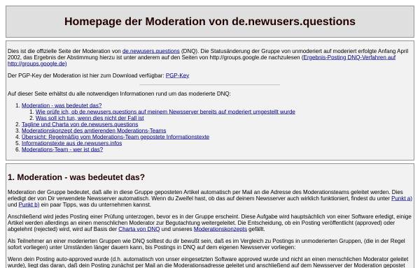 [de.newusers.questions] dnq-Moderation