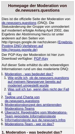 Vorschau der mobilen Webseite dnq.priggish.de, [de.newusers.questions] dnq-Moderation