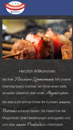 Vorschau der mobilen Webseite fleischerei-zimmermann.de, Fleischerei Bernd Zimmermann GmbH