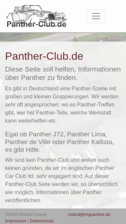Vorschau der mobilen Webseite www.panther-club.de, Panther-Club.de