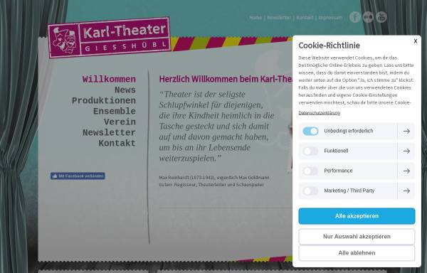 Vorschau von www.karl-theater.at, Gießhübl b. Wien, Karl-Theater