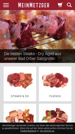 Vorschau der mobilen Webseite www.meinmetzger.de, Metzgerei Fries