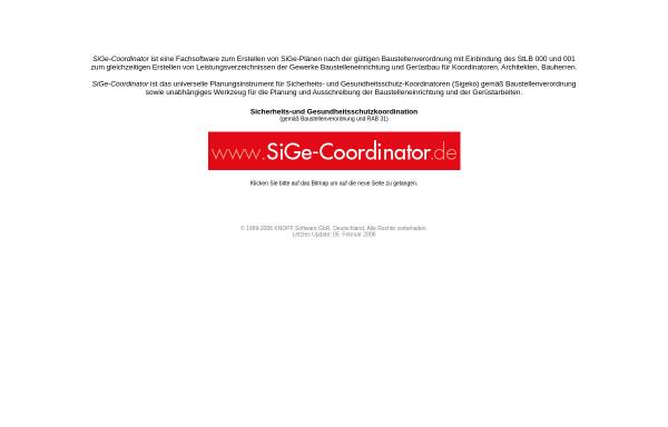 Vorschau von www.sige-coordinator.de, Knopf Software GbR - SiGe-Coordinator