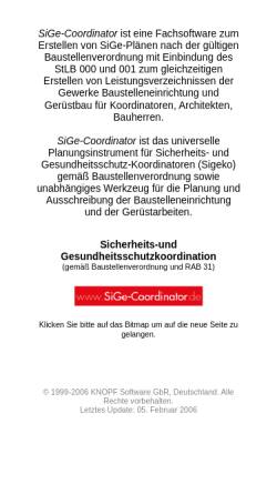 Vorschau der mobilen Webseite www.sige-coordinator.de, Knopf Software GbR - SiGe-Coordinator