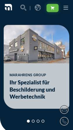 Vorschau der mobilen Webseite www.marahrens.com, Unternehmensgruppe H. Marahrens GmbH