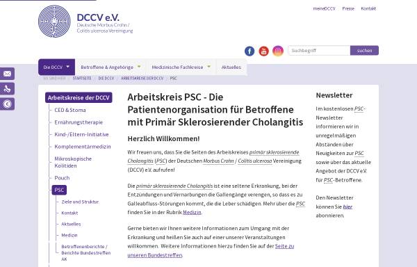 Vorschau von www.dccv.de, Arbeitskreis Primär sklerosierende Cholangitis
