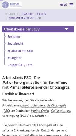 Vorschau der mobilen Webseite www.dccv.de, Arbeitskreis Primär sklerosierende Cholangitis