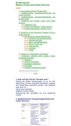 Vorschau der mobilen Webseite www.inform24.de, Ernährung bei chronisch entzündlichen Darmerkrankungen