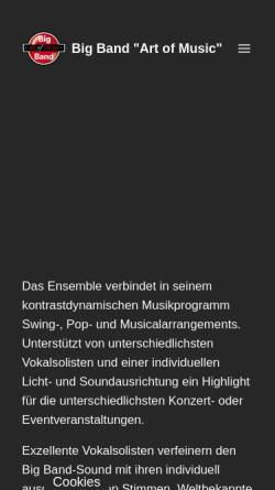 Vorschau der mobilen Webseite www.bigband-art-of-music.de, Art of Music