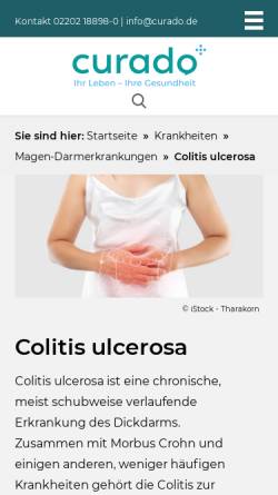 Vorschau der mobilen Webseite www.curado.de, Was ist Colitis ulcerosa?