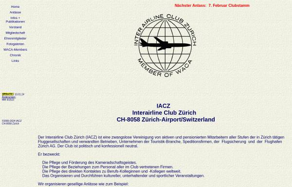Vorschau von www.airline-club.org, Inter-Airline Club Zürich