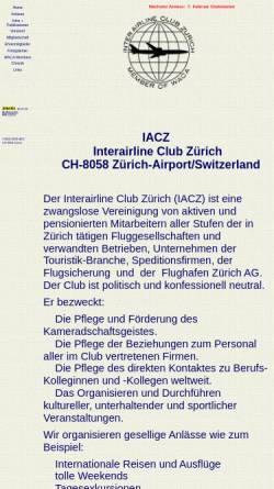 Vorschau der mobilen Webseite www.airline-club.org, Inter-Airline Club Zürich