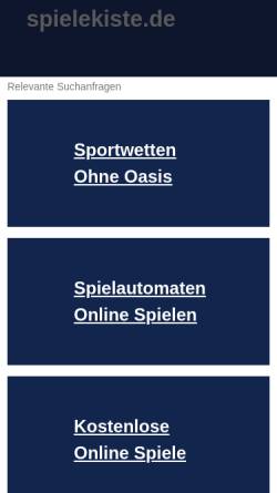 Vorschau der mobilen Webseite www.spielekiste.de, SPIELEKISTE.de - Spieledatenbank und Spiele-Suchmaschine