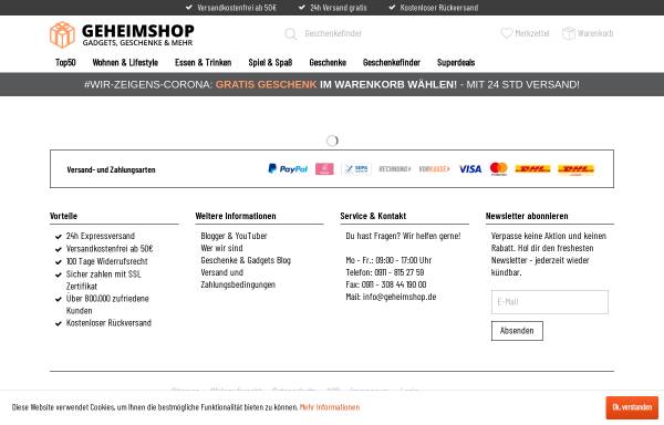 Vorschau von www.geheimshop.de, Geheimshop.de, Torsten Mayer Groß- und Einzelhandel